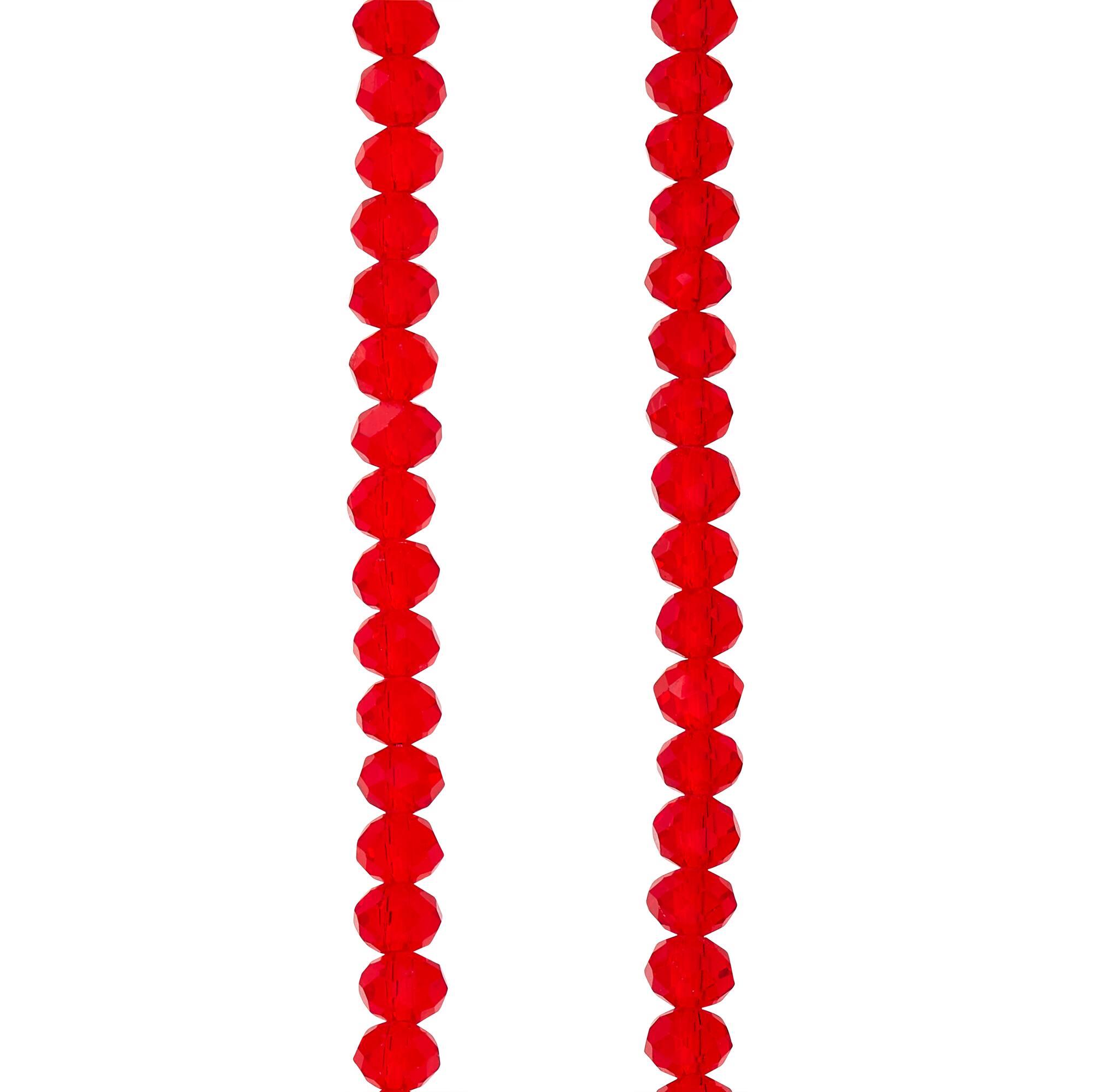 Ruby Faceted Glass Rondelle Beads, 6mm by Bead Landing™